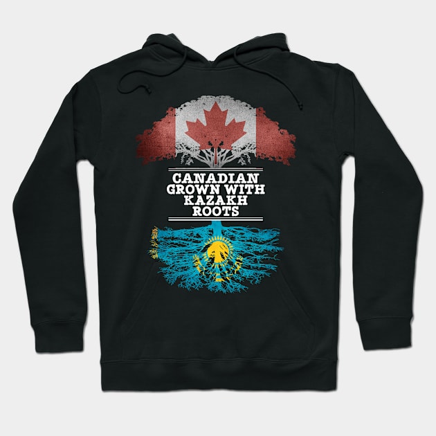 Canadian Grown With Kazakh Roots - Gift for Kazakh With Roots From Kazakhstan Hoodie by Country Flags